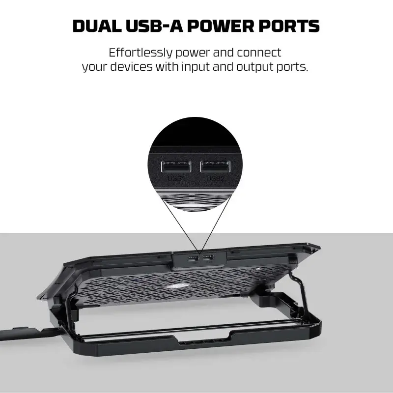 Fantech NC14 Laptop Cooling Pad – RGB, 5-Level Adjustable, Dual USB, Phone Holder2.webp