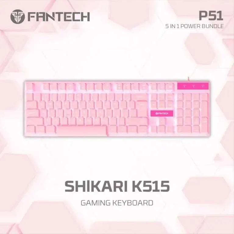 Fantech P51 5 in 1 Power Bundle - Pink keyboard.webp