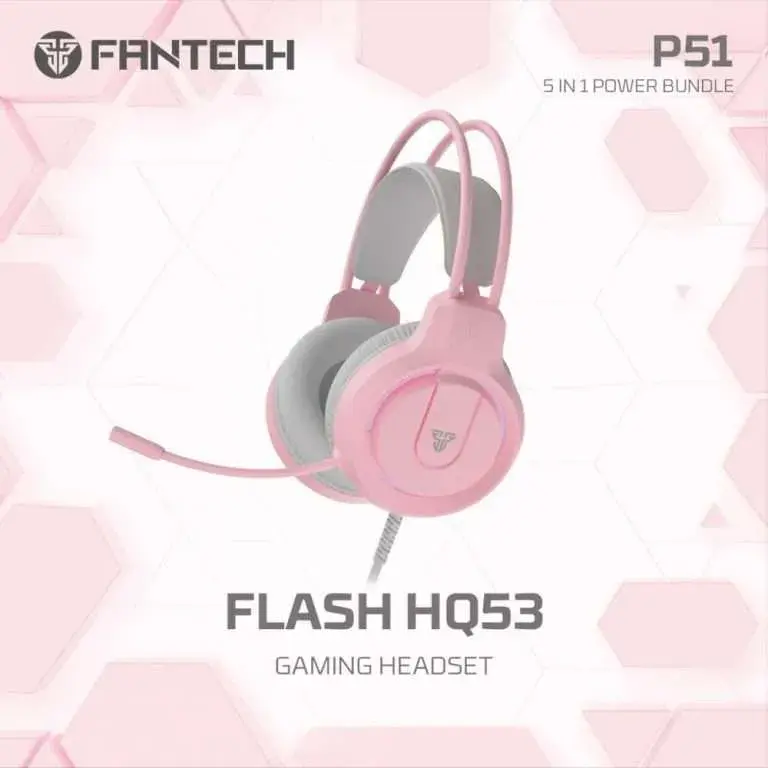 Fantech P51 5 in 1 Power Bundle - Pink headset.webp
