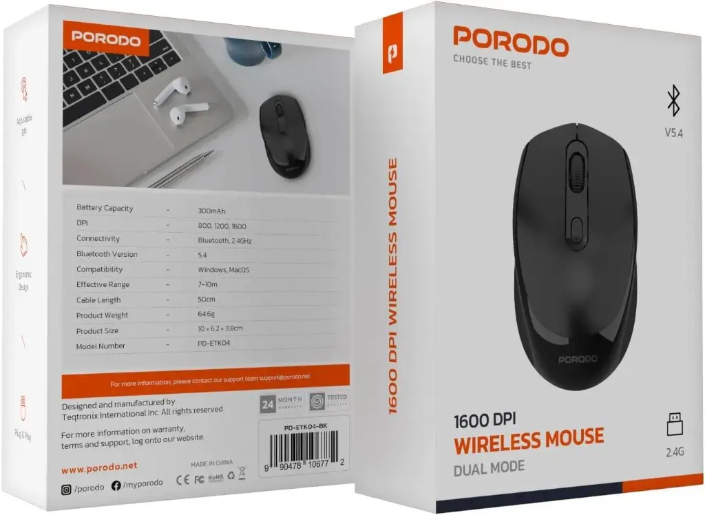 Porodo wireless mouse  dual mode1600dpi2.webp