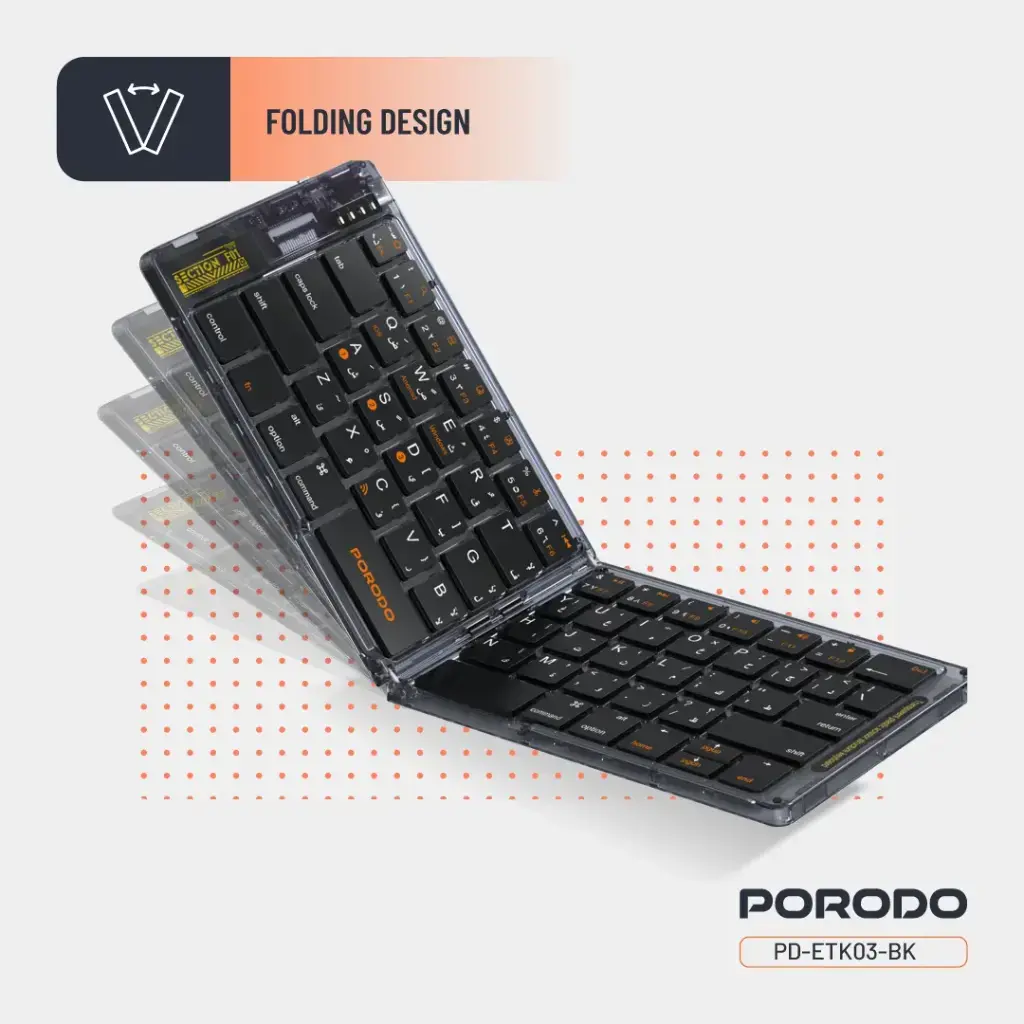 Porodo Crystal shell Wireless keyboard4.webp