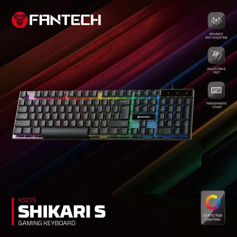 Fantech K515S SHIKARI S, RGB Lighting, Wired Gaming Keyboard2.webp