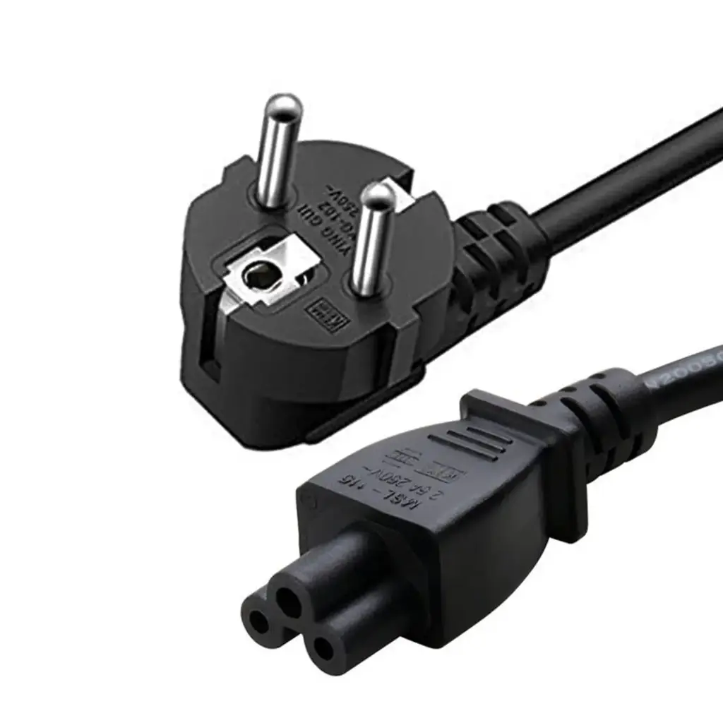 Laptop Power Cable EU Plug to Cloverleaf (C5) – 1.5m