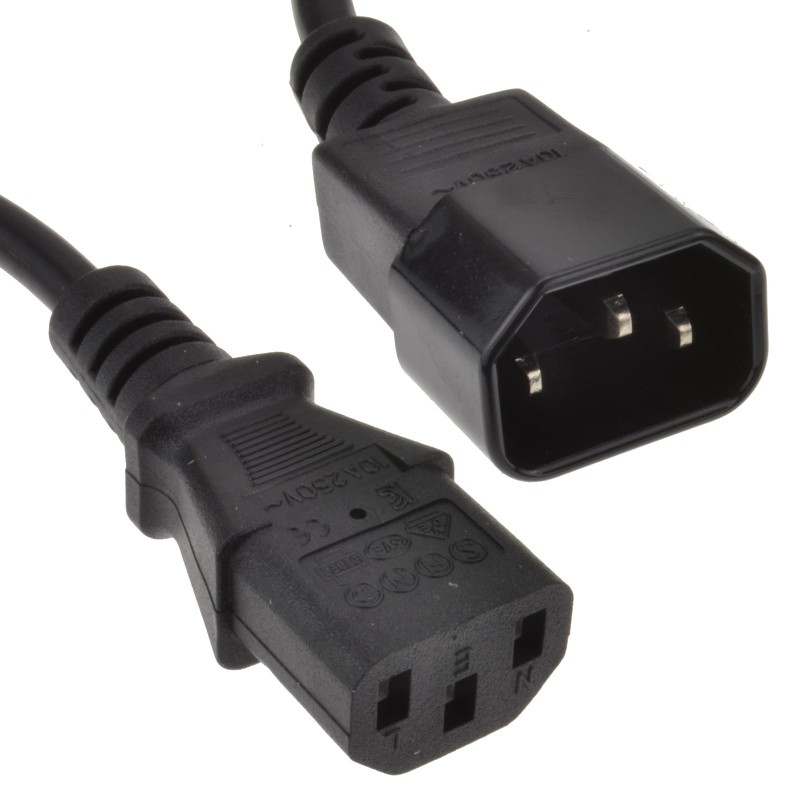 IEC C13 to C14 Power Extension Cable – 1.5m