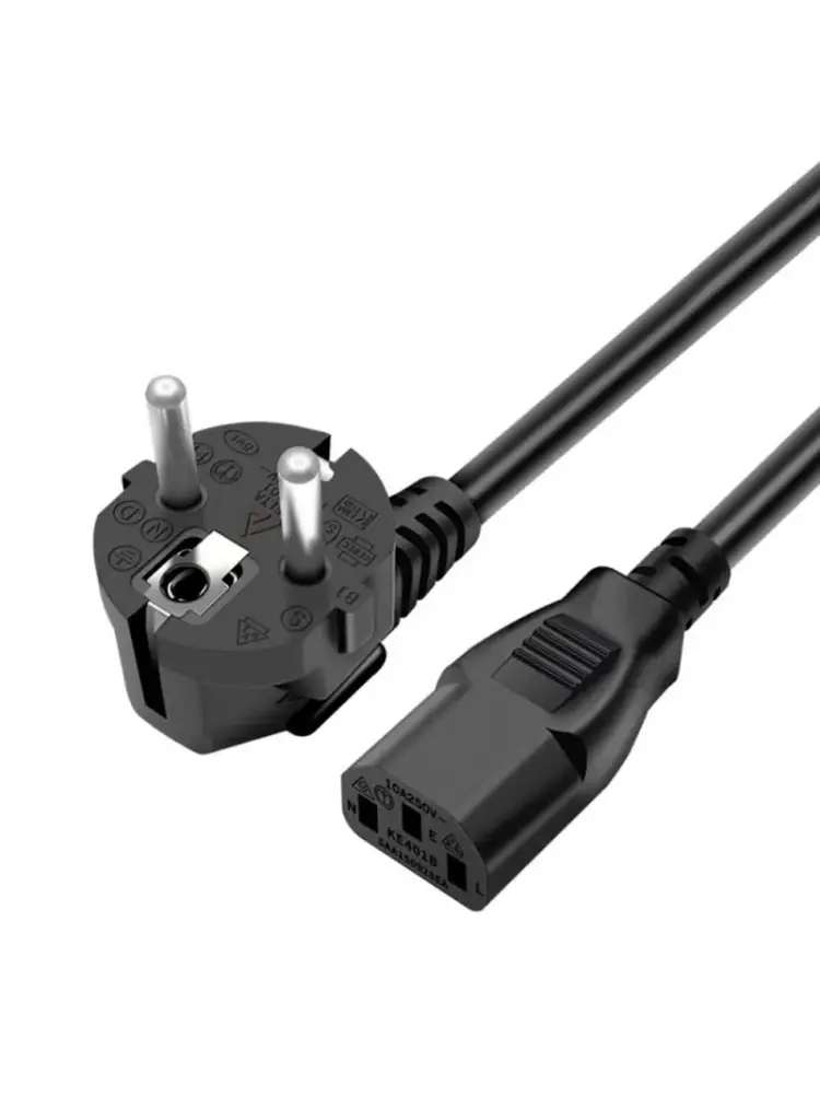 EU Power Cable Schuko Plug to IEC C13 – 1.5m