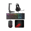 Fantech P51 5 in 1 Power Bundle : Flash HQ53 Headset , Tower II AC304 Headset Stand , Shikari K515 Gaming Keyboard , Vigil MP356 Mousepad , Crypto VX7 Gaming Mouse - Black