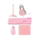 Fantech P51 5 in 1 Power Bundle : Flash HQ53 Headset , Tower II AC304 Headset Stand , Shikari K515 Gaming Keyboard , Vigil MP356 Mousepad , Crypto VX7 Gaming Mouse- Pink