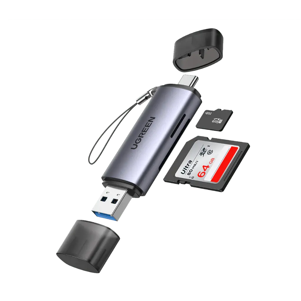 UGREEN CM185 2-in-1 USB C & USB 3.0 SD/TF Card Reader