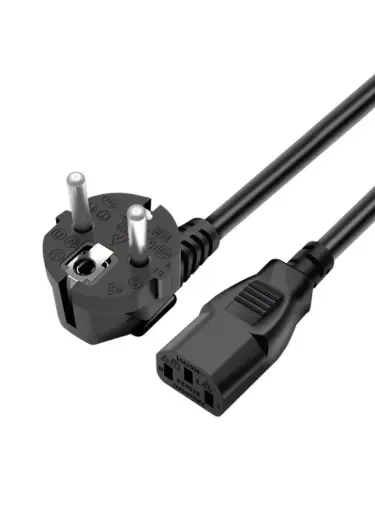 EU Power Cable Schuko Plug to IEC C13 – 1.5m